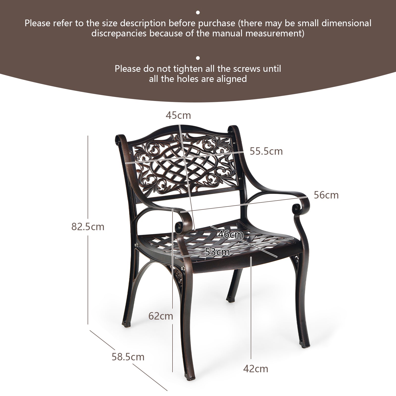 All-Weather Patio Dining Chairs with Armrests and Curved Seats-Wine