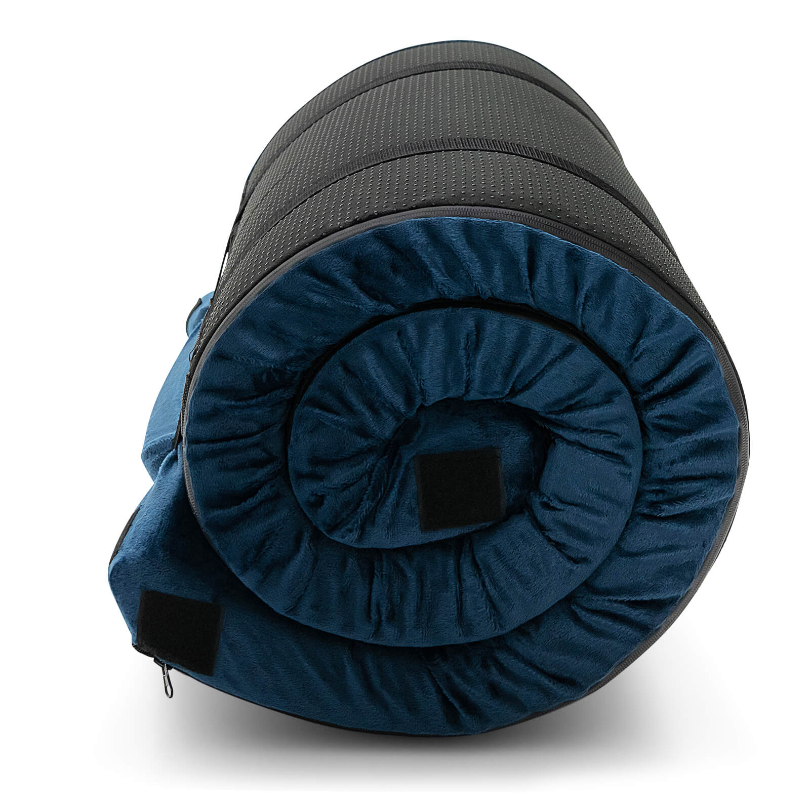 6.5 cm Thick Portable Roll Up Memory Foam Sleeping Pad Camping Mat with Carry Bag-Navy