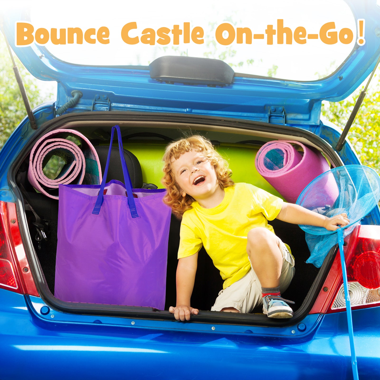 5-in-1 Jumping House with Slide and Ball Pit and Basketball Hoop