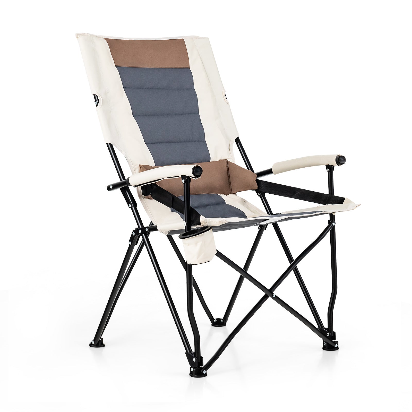 Camping Folding Chair with Cup Holder and Arm Rest
