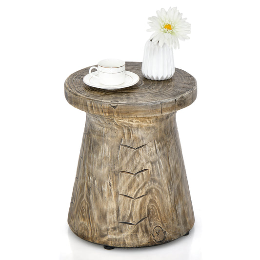 Tree Stump Outdoor Side Table-Mushroom
