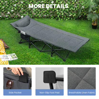 Sleeping Cot Bed with Carry Bag-Grey