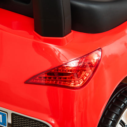 HOMCOM Ride on Sliding Car Baby Toddler Walker Foot to Floor Slider Stroller w/ Horn Music Working Lights Hidden Storage Big Steering Wheel Red