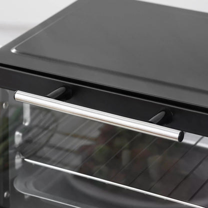 HOMCOM Convection Mini Oven, 9L Countertop Electric Grill, Toaster Oven with Adjustable Temperature, Timer, Baking Tray and Wire Rack, 750W