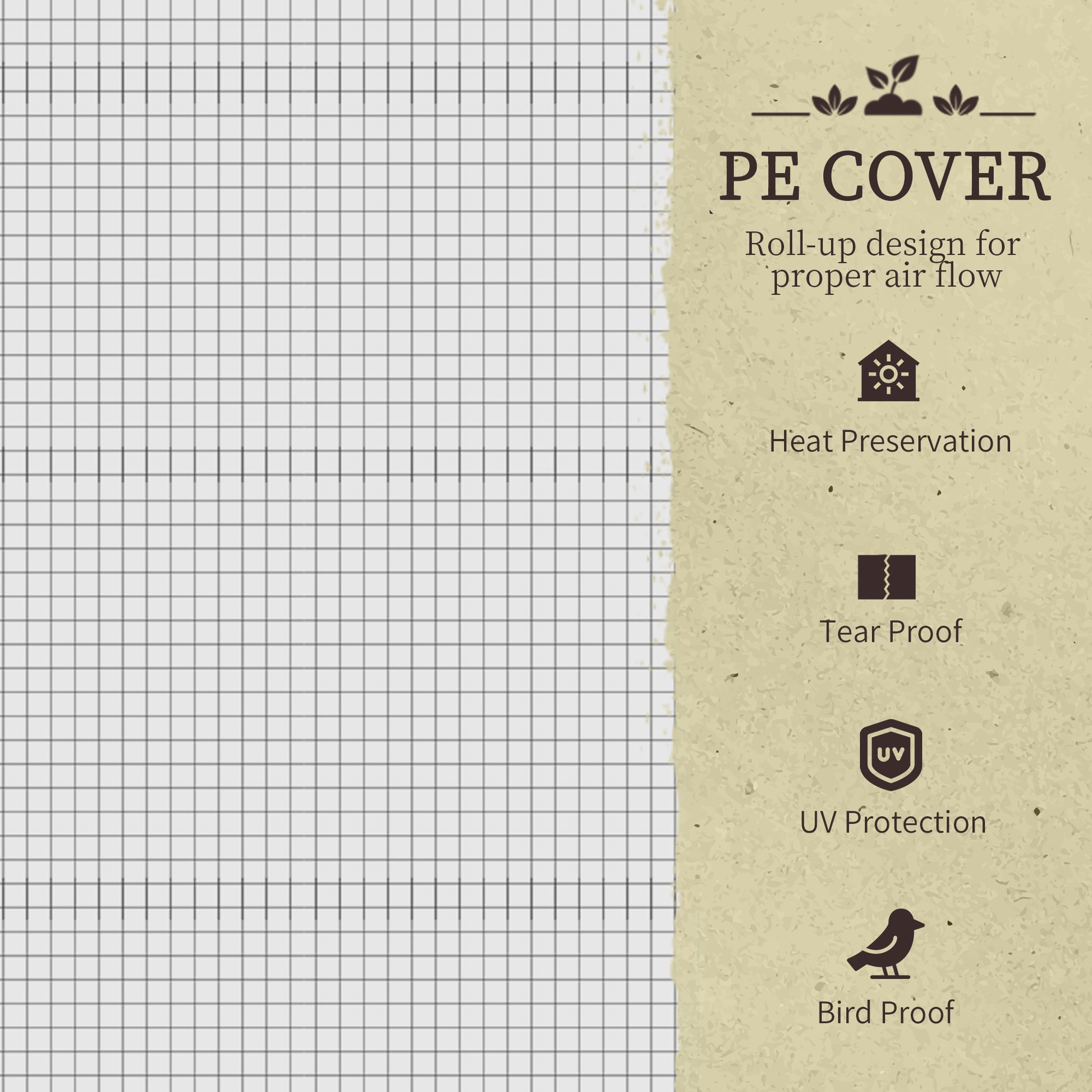 Outsunny Raised Garden Bed Outdoor Elevated Wood Planter Box w/ PE Cover, Dark Grey