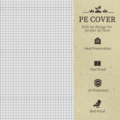 Outsunny Raised Garden Bed Outdoor Elevated Wood Planter Box w/ PE Cover, Dark Grey