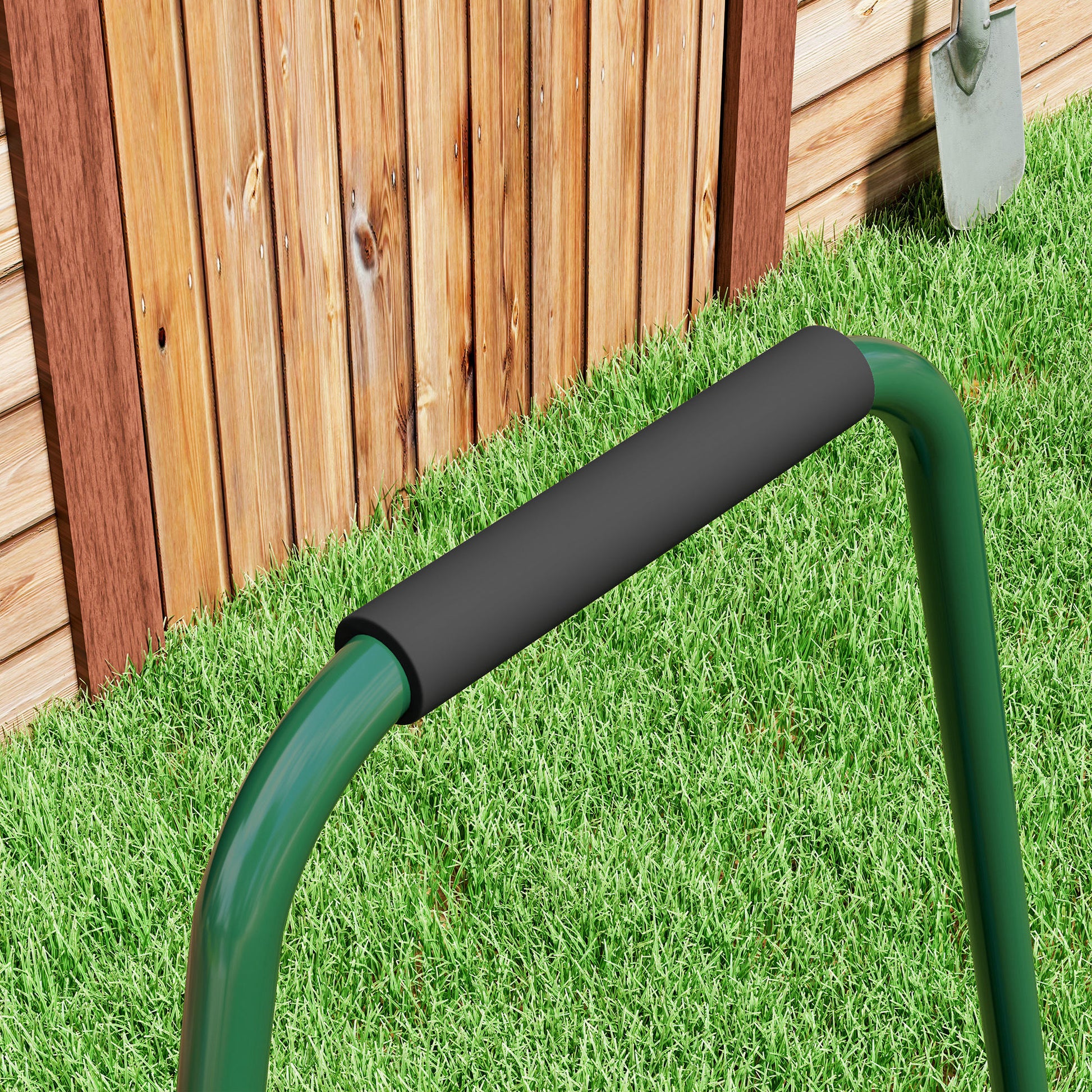 Outsunny 63 L Heavy Duty Water Or Sand Filled ?30cm Garden Steel Lawn Roller Drum - Dark Green
