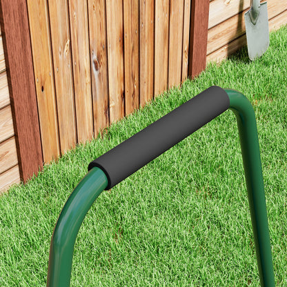 Outsunny 63 L Heavy Duty Water Or Sand Filled ?30cm Garden Steel Lawn Roller Drum - Dark Green