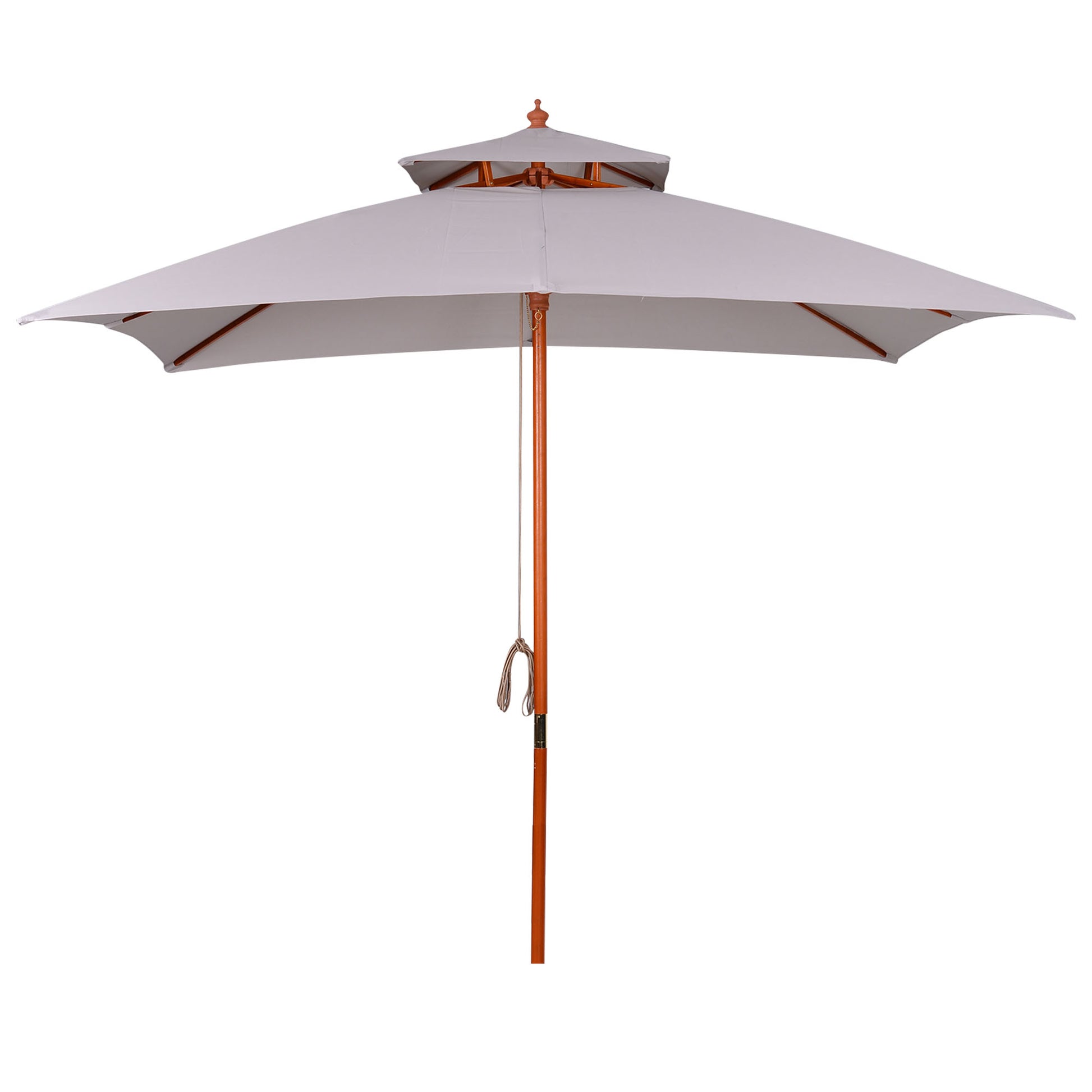 Outsunny 3 m Square Canopy Parasol - Grey