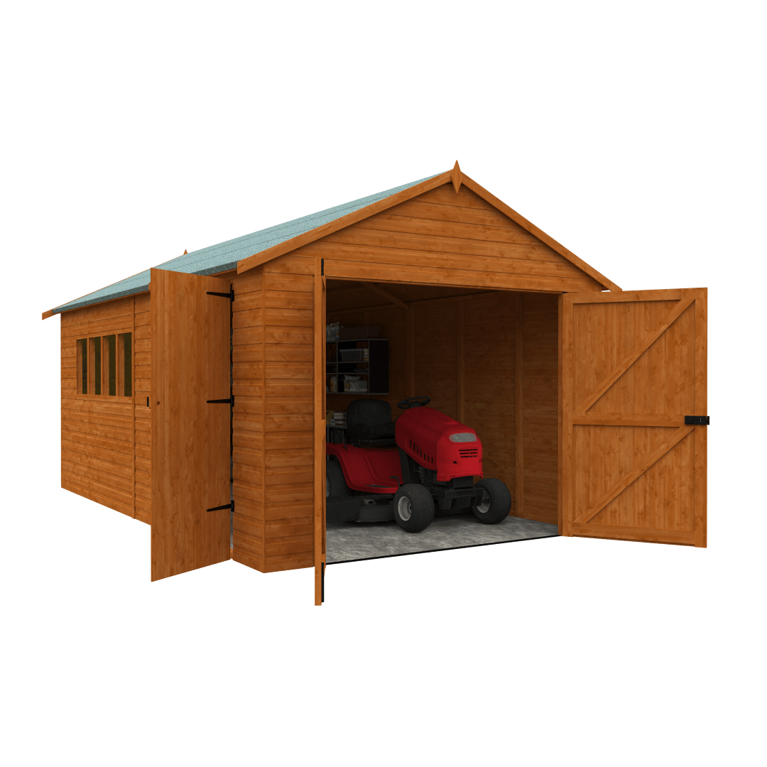 GardenArch 18x10 Garage Wooden Shed