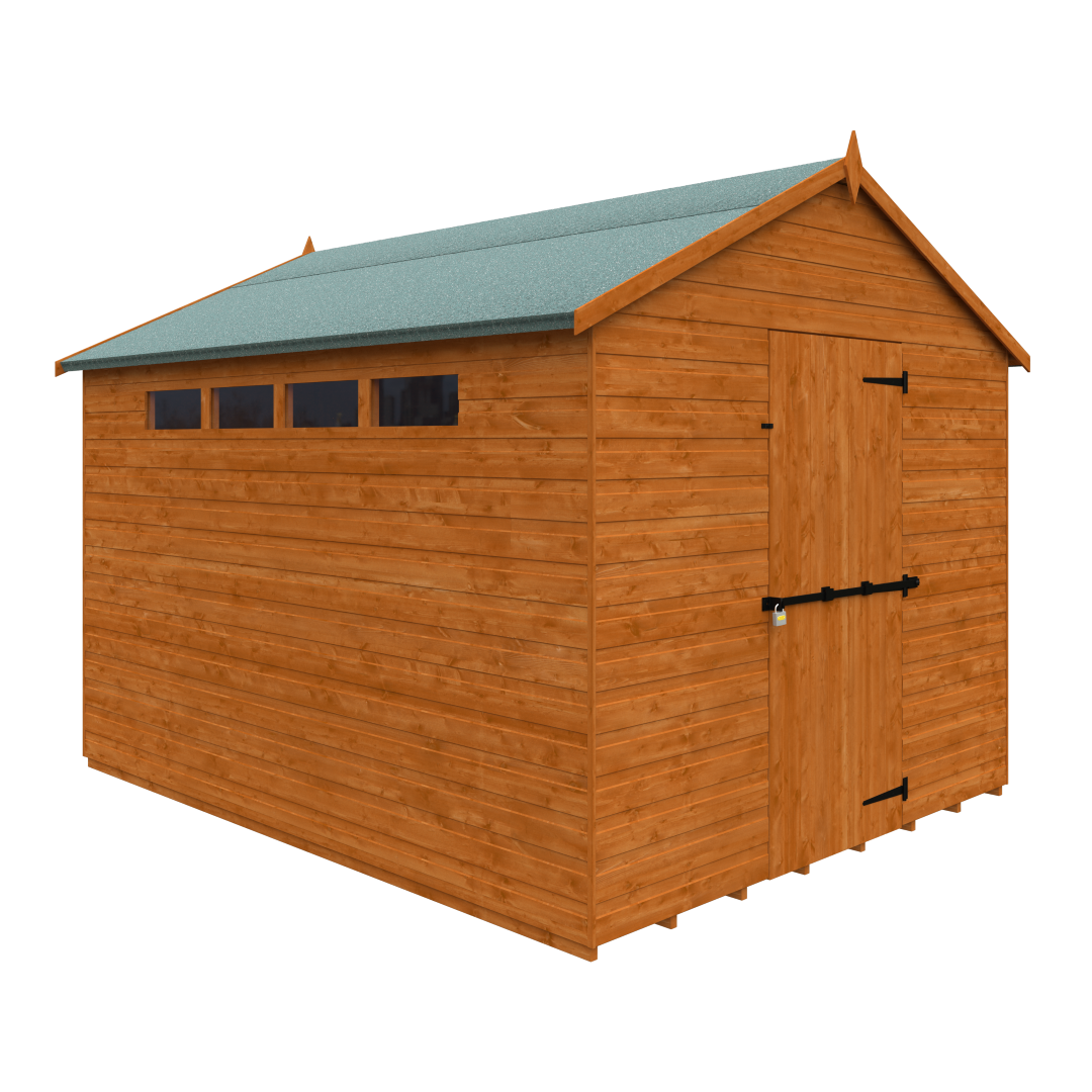 GardenArch 10x8 Security Apex Wooden Shed