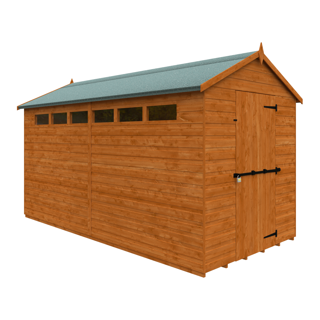 GardenArch 12x6 Security Apex Wooden Shed