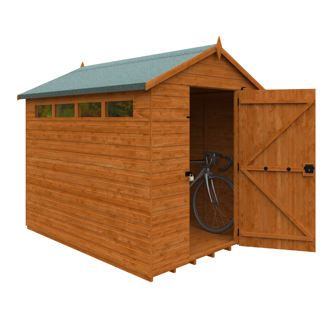 GardenArch 8x6 Security Apex Wooden Shed