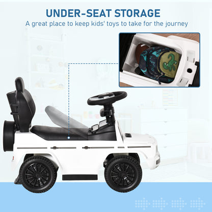HOMCOM Mercedes-Benz G350 Ride-On Push Along Car Sliding Walker Foot to Floor Slider Stroller Toddler Vehicle with Horn Steering Wheel NO POWER White