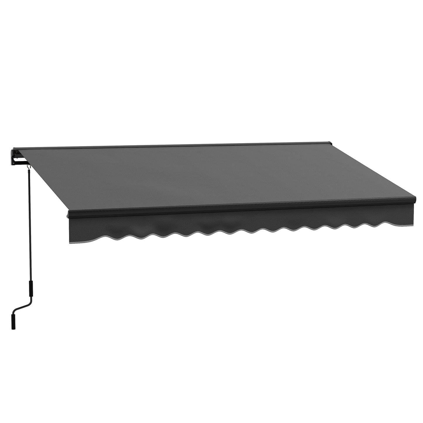 Outsunny 2.5 x 3.5m Aluminium Frame Electric Awning, with Remote - Dark Grey
