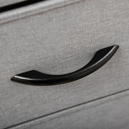 HOMCOM Chest of Drawers, Fabric Storage Drawers, Industrial Bedroom Dresser w/8 Fabric Drawers, Steel Frame, Wooden Top for Nursery, Living Room Grey