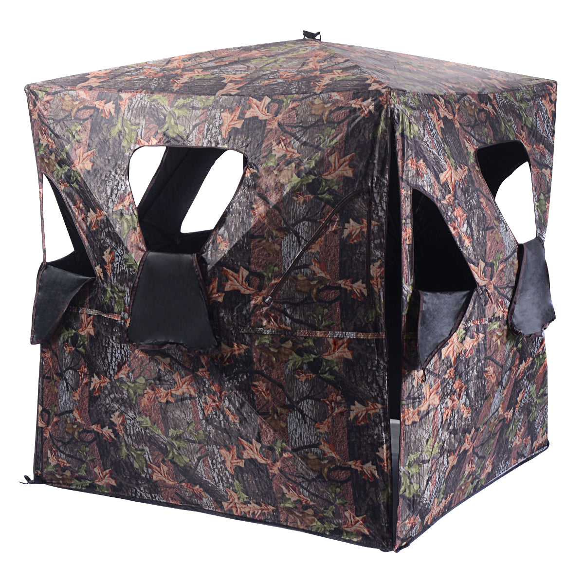 Portable 3-Person Camouflage Hunting Blind with 360° Broad Vision