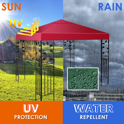 Outdoor Patio Pavilion Cover with Hook and Loop Fastener-Wine
