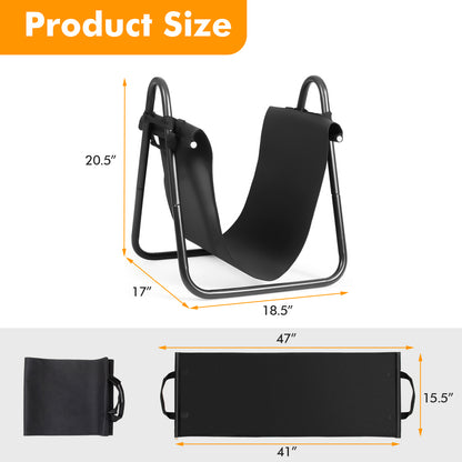 46 x 43 x 52cm Fireplace Log Holder with Canvas Tote Carrier