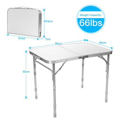 Aluminum Folding Camping Table with 3 Adjustable Positions