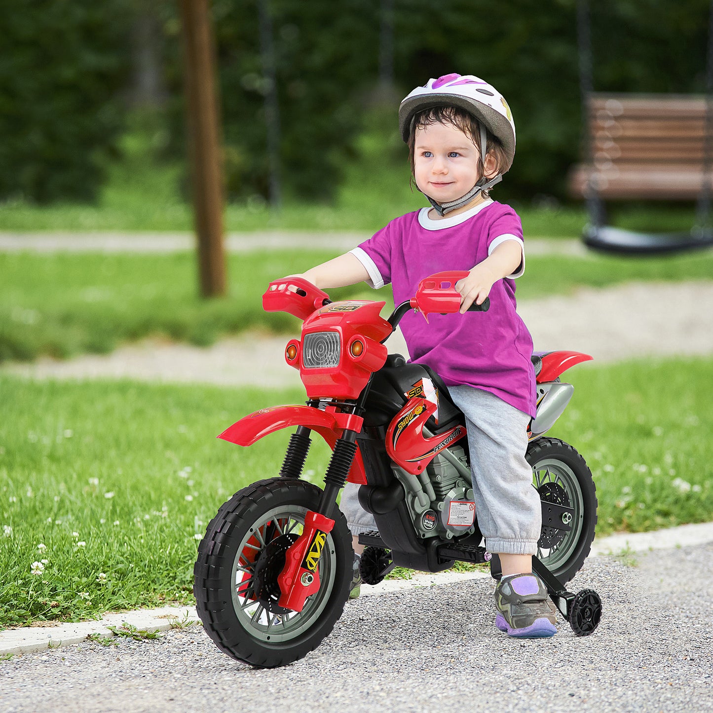 HOMCOM 6V Kids Child Electric Motorbike Ride on Motorcycle Scooter Children Toy Gift (Red)