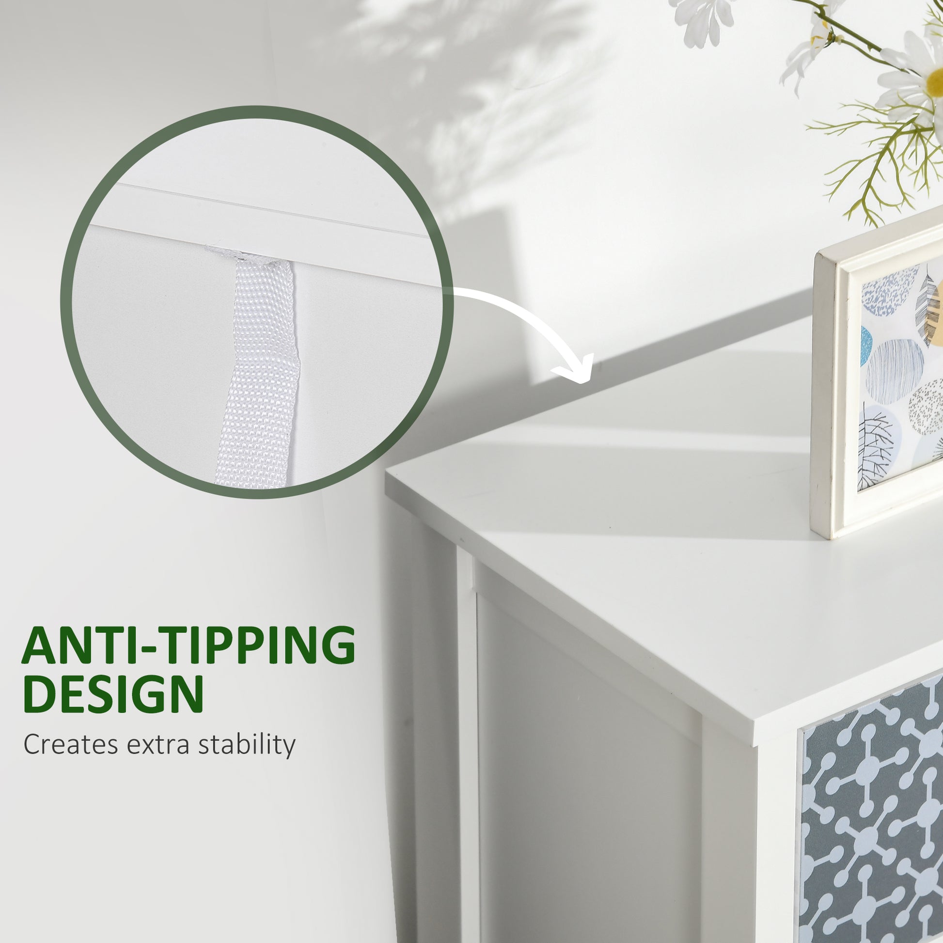 HOMCOM Chest of Drawers, 5-Drawer Tallboy Dresser with Metal Handles, Storage Cabinet Unit for Living Room, Bedroom