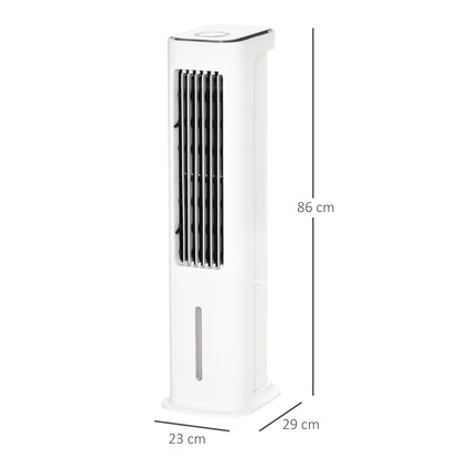 HOMCOM Evaporative Air Cooler, Oscillating Ice Cooling Fan with 3 Modes, 3 Speeds, Remote Control, Timer, and Oscillation, White