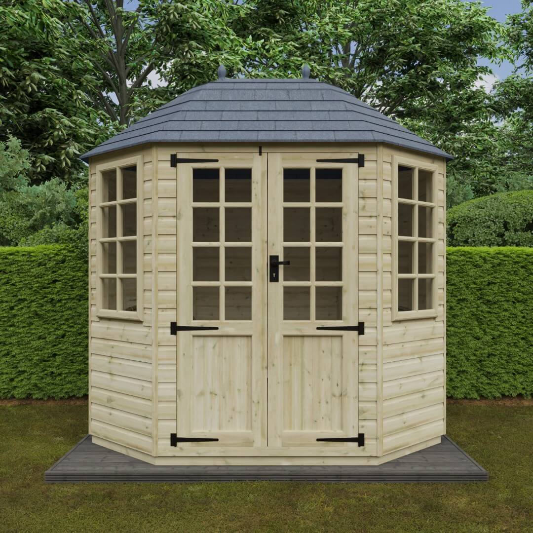 GardenArch 8x6 Tanalised Octagonal Wooden Shed