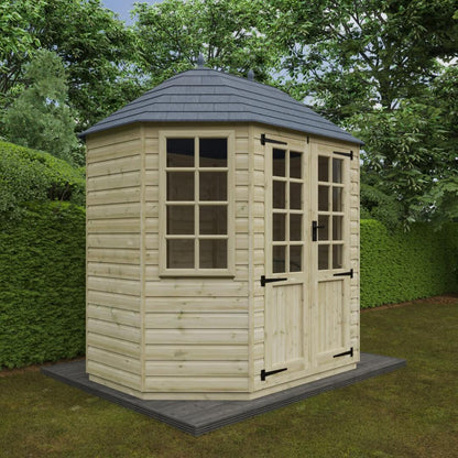 GardenArch 8x6 Tanalised Octagonal Wooden Shed