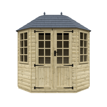 GardenArch 8x6 Tanalised Octagonal Wooden Shed