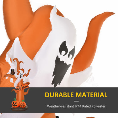 HOMCOM Next Day Delivery 2.7m Halloween Inflatable Tree with Ghost and Pumpkin, LED Lighted for Home Indoor Outdoor