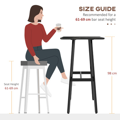 HOMCOM Rectangular Bar Table w/ Sturdy Metal Frame, Contemporary Design High Top Kitchen Table w/ Faux Marble Top, Easy Assembly Pub Table for 4