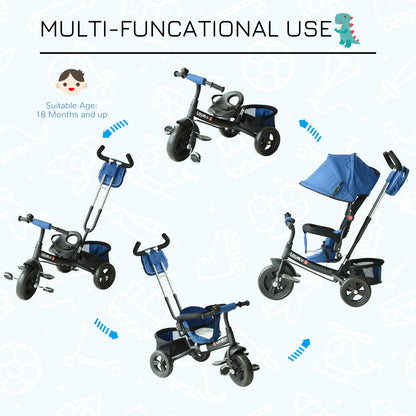 HOMCOM Baby Ride on Tricycle W/Canopy-Blue