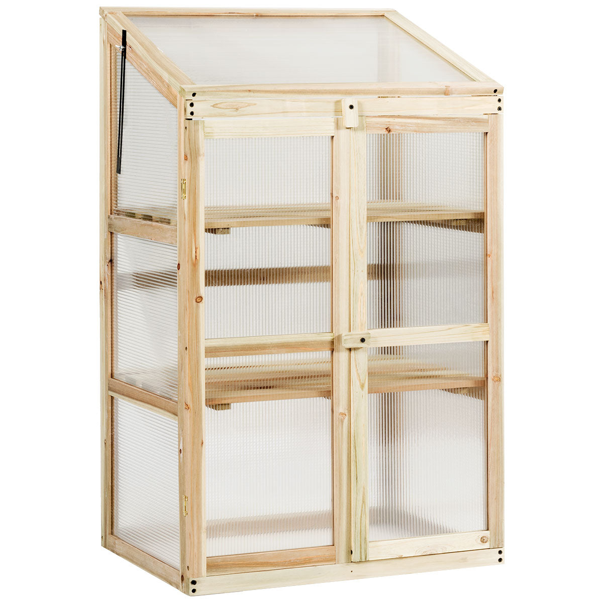 3-Tier Outdoor Wooden Greenhouse for Garden Balcony Backyard