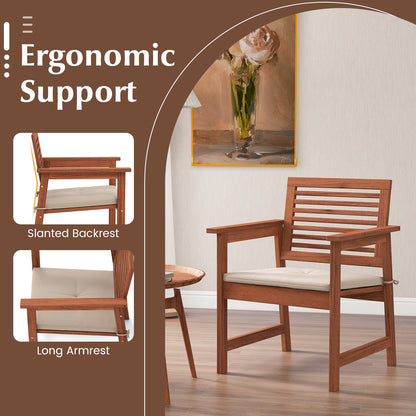Outdoor Solid Wood Dining Chair Set of 2