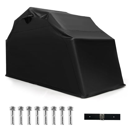 Outdoor Motorcycle Shelter Storage Shed with 600D Oxford Fabric Cover-Black