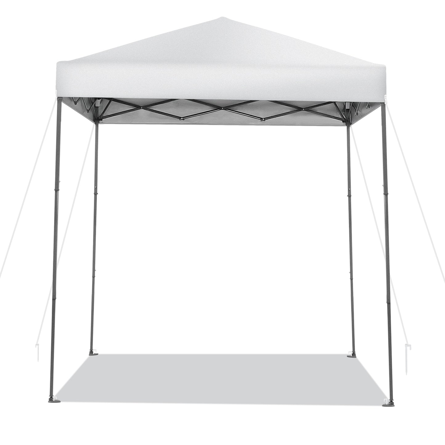 198 x 198 cm Outdoor Pop-up Canopy with Adjustable Heights-White