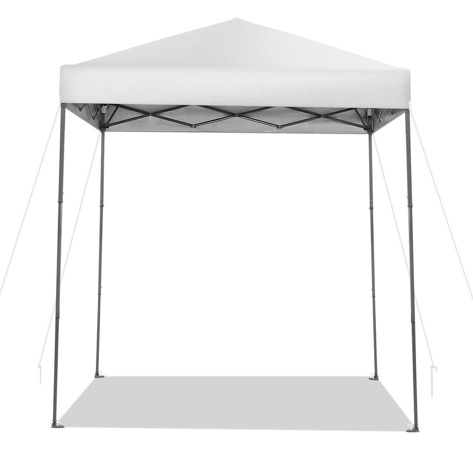 198 x 198 cm Outdoor Pop-up Canopy with Adjustable Heights-White