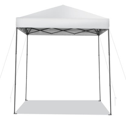 198 x 198 cm Outdoor Pop-up Canopy with Adjustable Heights-White
