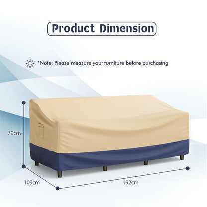 3-Seater Outdoor Sofa Cover Heavy Duty Patio Sofa Cover with Air Vents