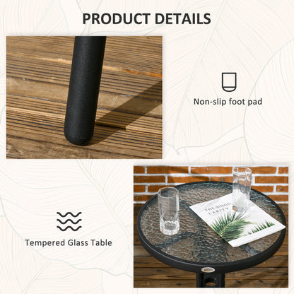 Outsunny 3 Pieces Rattan Bistro Set - Black