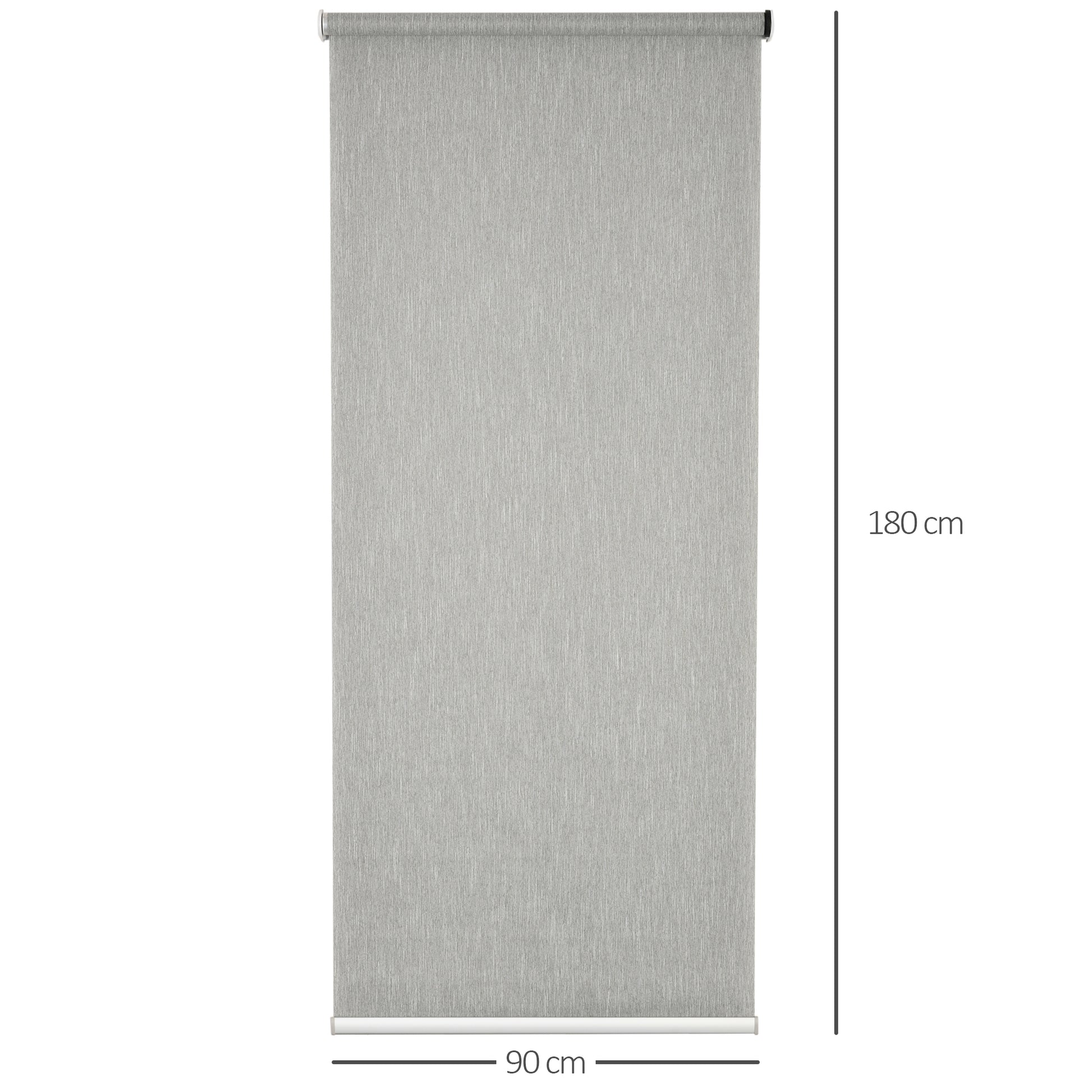 HOMCOM WiFi Smart Roller Blinds Window UV Privacy Protection with Rechargeable Battery, Electric Shades Blind Easy Fit Home Office, Grey, 90 x 180cm