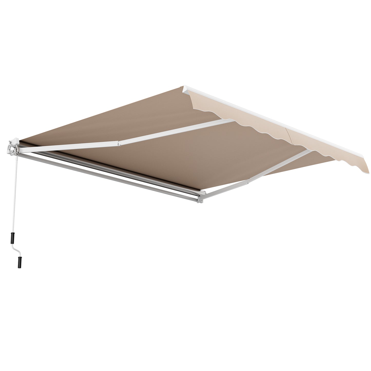 3.6 x 3 m Patio Retractable Awning with Manual Crank Handle-Beige