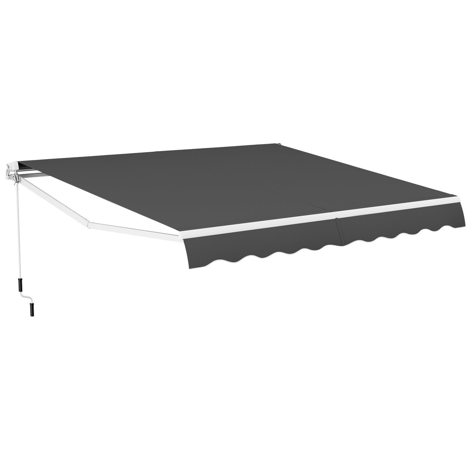 3.6 x 3 m Patio Retractable Awning with Manual Crank Handle-Grey