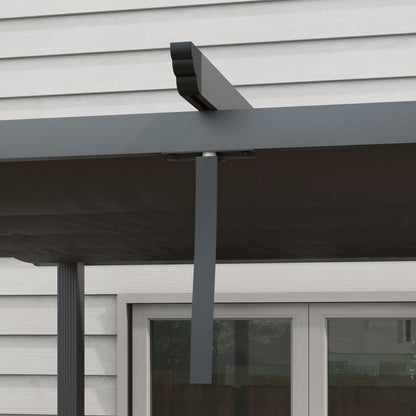 Outsunny 3 x 4m Aluminium Pergola, with Retractable Roof - Dark Grey
