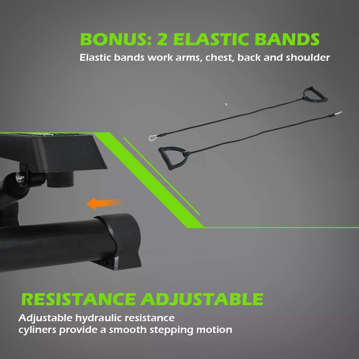 HOMCOM Free Stand Stepper, 40Lx48Wx118H cm-Black/Green