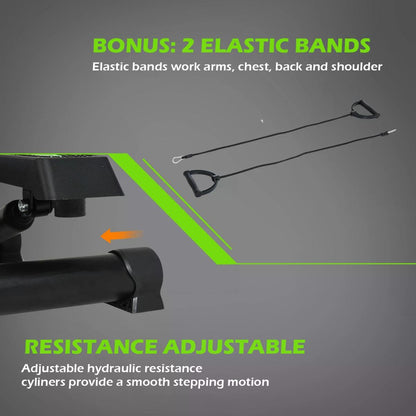 HOMCOM Free Stand Stepper, 40Lx48Wx118H cm-Black/Green