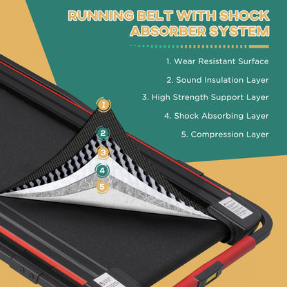 HOMCOM Foldable Walking Machine with LED Display & Remote Control Exercise Walking Jogging Fitness for Home Office Use