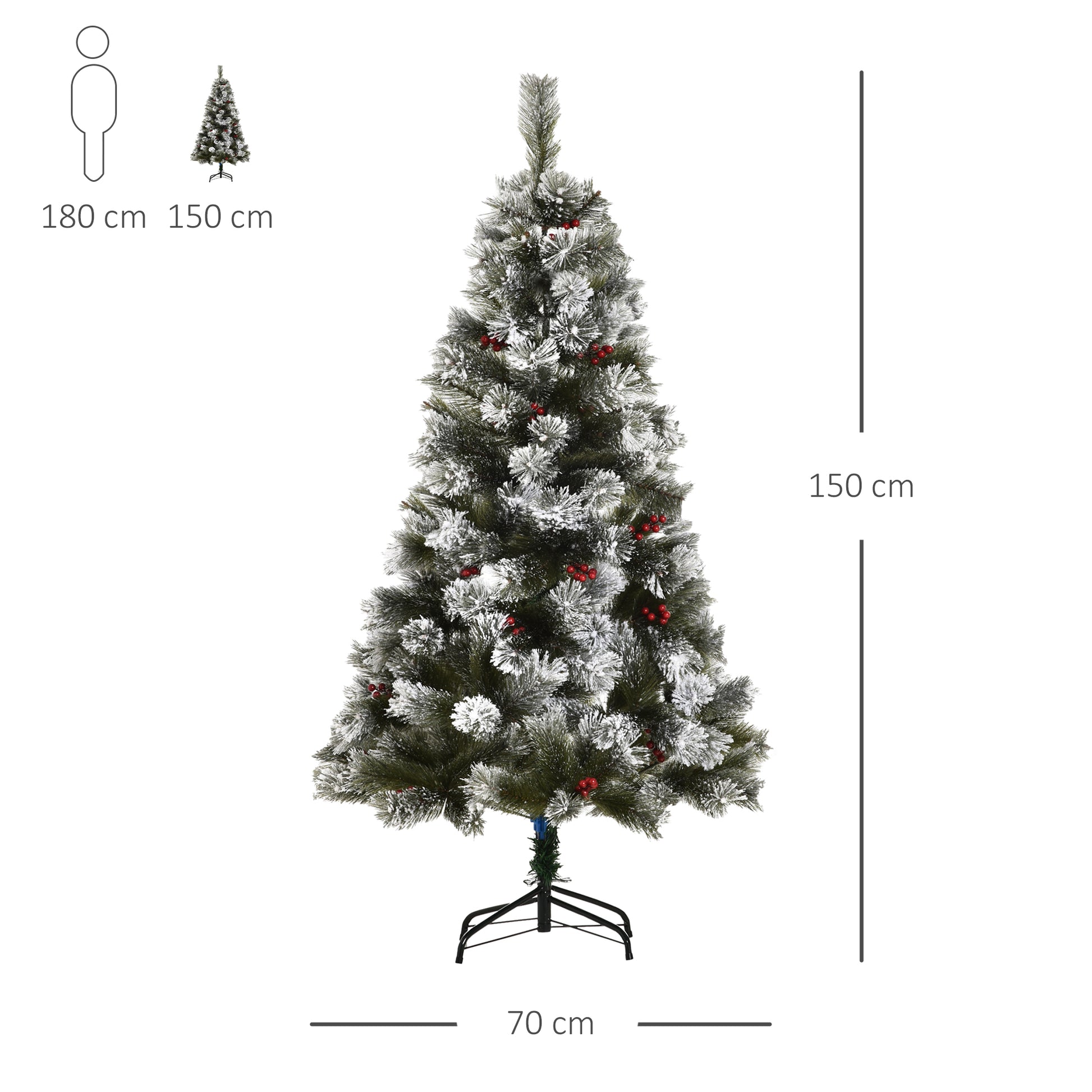HOMCOM Christmas Tree, 150H cm-Green 