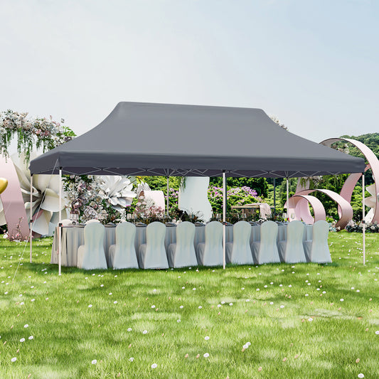 300 x 600 cm Pop-up Canopy Tent with Carrying Bag-Grey